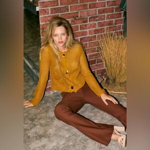 Brown Side Button Pants